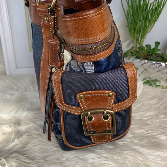 SOLD!  Vtg COACH Leather Rare Patchwork handbag - Picture 4 of 8